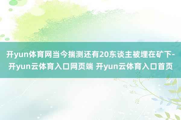 开yun体育网当今揣测还有20东谈主被埋在矿下-开yun云体育入口网页端 开yun云体育入口首页